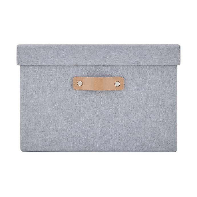 A4 linen archive box, $10, [Kmart](https://www.kmart.com.au/product/a4-linen-archive-box/2828828|target="_blank"|rel="nofollow")