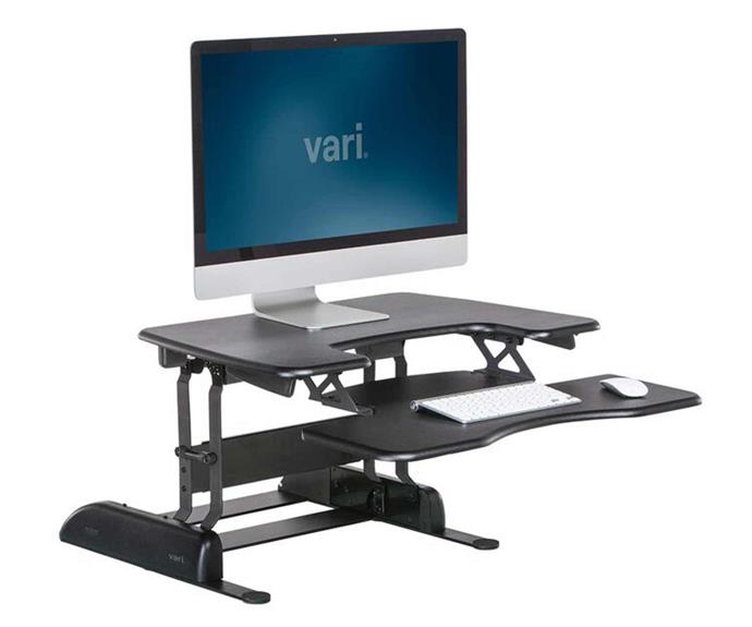 **[VariDesk Pro Plus 30, $450, Vari](https://www.vari.com/au/en/sit-stand-converter-varidesk-pro-plus-30/DC-PP30.html|target="_blank"|rel="nofollow")**
<br></br> 
If you've recently purchased a brand new desk but want turn it into a sit-stand zone, consider investing in this desk riser by VariDesk. The weighted base gives the unit unrivalled stability and the two-tiered design means you can move from position to position without having to shuffle your entire desk around. Still not sure whether a standing desk is right for you? VariDesk have a 30-day risk free returns policy, so you send it back if it doesn't quite meet your expectations.