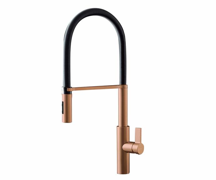 **[Newform Libera pull-down mixer in Copper Satin (6-star WELS rating), POA, Parisi](https://parisi.com.au/products/libera-kitchen-mixer-with-black-spring-spray-copper-satin/|target="_Blank"|rel="nofollow")**