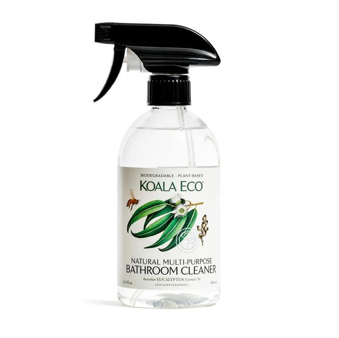 Natural Multi-Purpose Bathroom Cleaner, $11.95, [Koala Eco](https://koala.eco/collections/all-products/products/eucalyptus-multi-purpose-bathroom-australiana-king-of-eucalyptus-eucalyptus-radiate|target="_blank"|rel="nofollow")