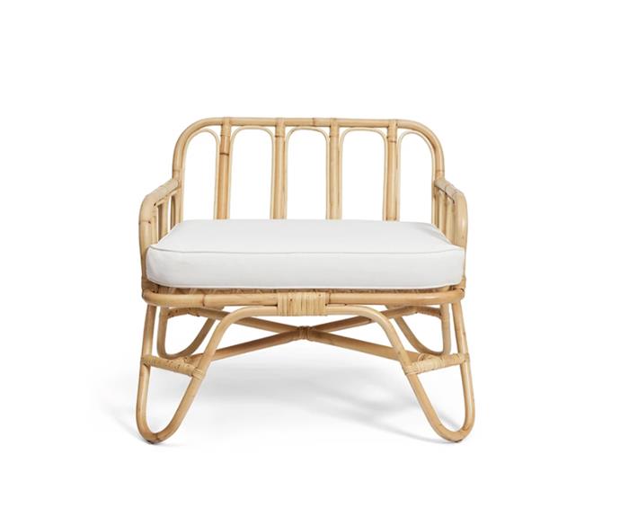 **[Cane weave bend armchair, $719, Harper's Project](https://www.harpersproject.com/collections/outdoor-furniture/products/cane-weave-bend-armchair|target="_blank"|rel="nofollow")**<br>
Style this armchair inside or out, and enjoy the beautiful natural texture it will bring to your space. The hand-woven design is made from all natural materials, and can simply be wiped down to clean. **[SHOP NOW](https://www.harpersproject.com/collections/outdoor-furniture/products/cane-weave-bend-armchair|target="_blank"|rel="nofollow")**.