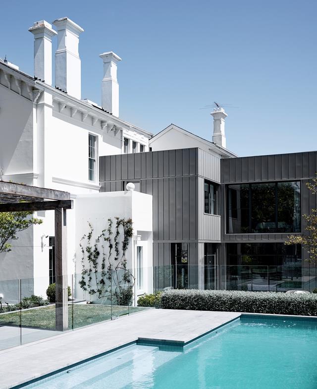 The new double-storey addition designed by Casper Architecture brings a contemporary sensibility to this [period home](https://www.homestolove.com.au/restored-italianate-mansion-toorak-21162|target="_blank"). The casual family room now opens directly out to the relocated pool area.