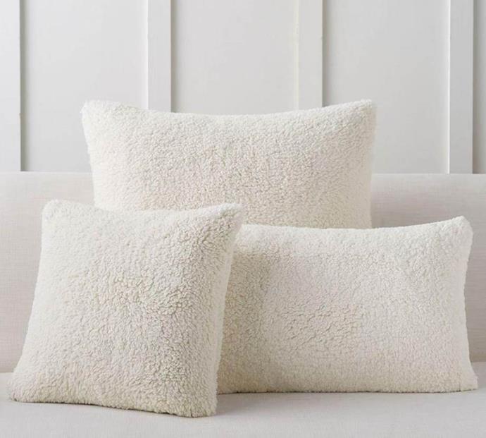 Faux Sheepskin Cushion Covers, $39, [Pottery Barn](https://www.potterybarn.com.au/faux-sheepskin-pillow-covers|target="_blank"|rel="nofollow")