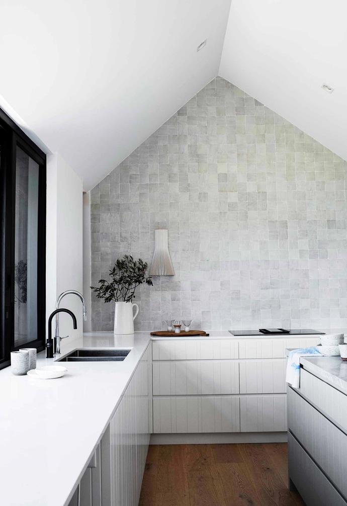 **Standout feature** Placing handmade Moroccan Zellige tiles on the back wall of the kitchen was a masterstroke. Interior designer Christina Prescott of [CPD](http://www.christinaprescott.com/|target="_blank"|rel="nofollow") chose the glazed design in white to "reflect the light and bounce it around the room". The 100mm x 100mm square tiles are available through [Surface Gallery](https://surfacegallery.com.au/|target="_blank"|rel="nofollow").