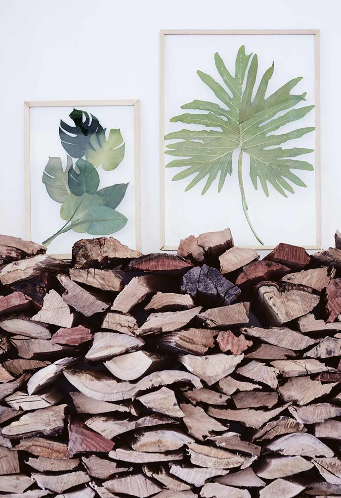 **Natural touch** If you have a sparse space in your home that could do with a lush touch of nature but can't house an indoor plant, hanging a pressed leaf or flower artwork can be a practical compromise.