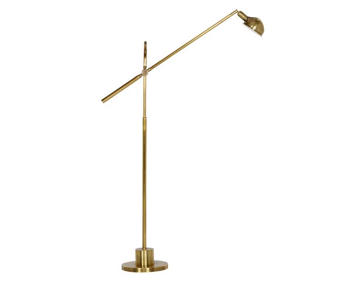 Arnage brass floor lamp, $905, [Coco Republic](https://www.cocorepublic.com.au/|target="_blank"|rel="nofollow").