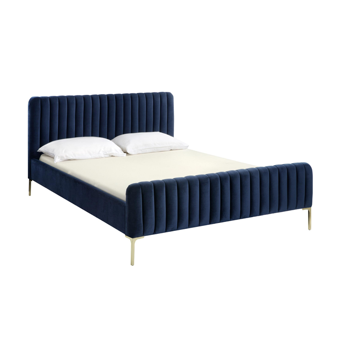 **[Navy Emily velvet bed, from $549, Temple & Webster](https://click.linksynergy.com/deeplink?id=bbwaLgc15mM&mid=41108&murl=https://www.templeandwebster.com.au/Navy-Emily-Velvet-Bed-FREMQNNY-TMPL1904.html&u1= https://www.homestolove.com.au/velvet-home-decor-and-furniture-4620|target="_blank"|rel="nofollow")**<br> 
Add a touch of opulence to your bedroom with this luxe navy velvet bed. With a chic panelled design, and deep blue tone, it could fit any aesthetic from [Hamptons](https://www.homestolove.com.au/modern-hamptons-style-house-ideas-6152|target="_blank") to contemporary. **[SHOP NOW](https://click.linksynergy.com/deeplink?id=bbwaLgc15mM&mid=41108&murl=https://www.templeandwebster.com.au/Navy-Emily-Velvet-Bed-FREMQNNY-TMPL1904.html&u1= https://www.homestolove.com.au/velvet-home-decor-and-furniture-4620|target="_blank"|rel="nofollow")**.