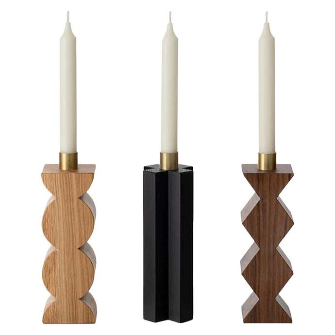 Constantin Set of Candleholders in wood and Brass Minimalist Design, $314.62 per set, [1st dibs](https://www.1stdibs.com/furniture/decorative-objects/candle-holders/candlesticks/constantin-set-of-candleholders-wood-brass-minimalist-design/id-f_15336862/?&currency=aud&gclid=CjwKCAjw9vn4BRBaEiwAh0muDILXOhkqRoyMreL87ifyCY9sg7iJ-OwO5NChdd9MGfZZElRpkhL_ihoC2J4QAvD_BwE&gclsrc=aw.ds|target="_blank"|rel="nofollow")