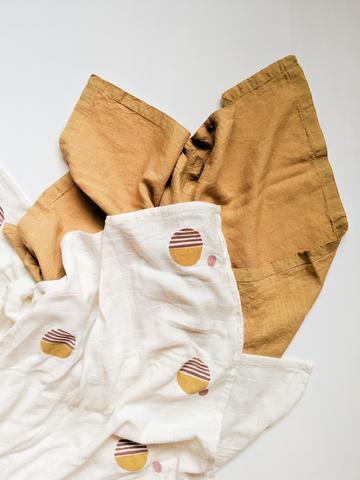 **[Lush Linen oversized swaddle in Gold, $70, Wildflower & Oak](https://wildflowerandoak.com/products/gold-lush-linen-oversized-swaddle|target="_blank"|rel="nofollow")**
Made from the softest, hand-dyed linen, these beautiful swaddles will not only keep your bub snug, they will continue to be used throughout your little one's life as a pram blanket, beach throw, a cot layer, a travel and more. [**SHOP NOW**](https://wildflowerandoak.com/products/gold-lush-linen-oversized-swaddle|target="_blank"|rel="nofollow")