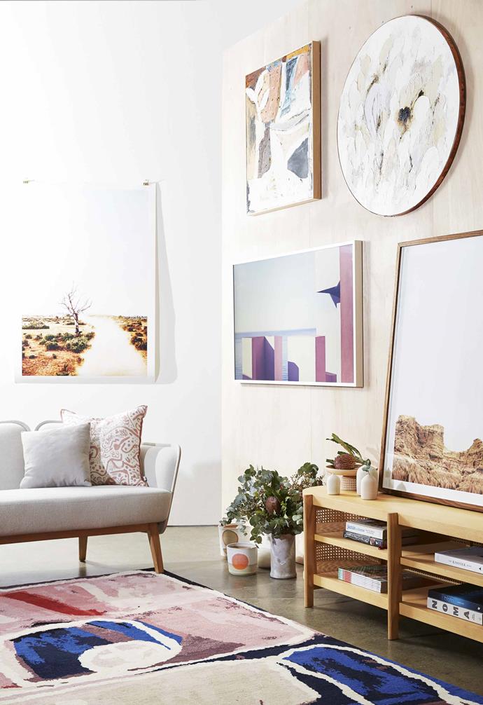Can you spot the TV? When not in use, Samsung's The Frame television blends seamlessly into your home's decor. Check out our guide to [hiding home technology](https://www.homestolove.com.au/hide-technology-ideas-19503|target="_blank").