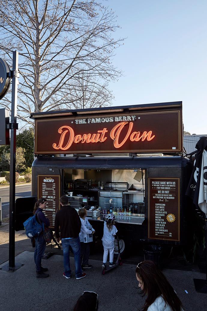 **The Famous Berry Donut Van** A trip to Berry is not complete without a visit to this institution. People have lined up for this van's hot cinnamon donuts for more than 55 years. 
*73 Queens Street. 0423 319 413*