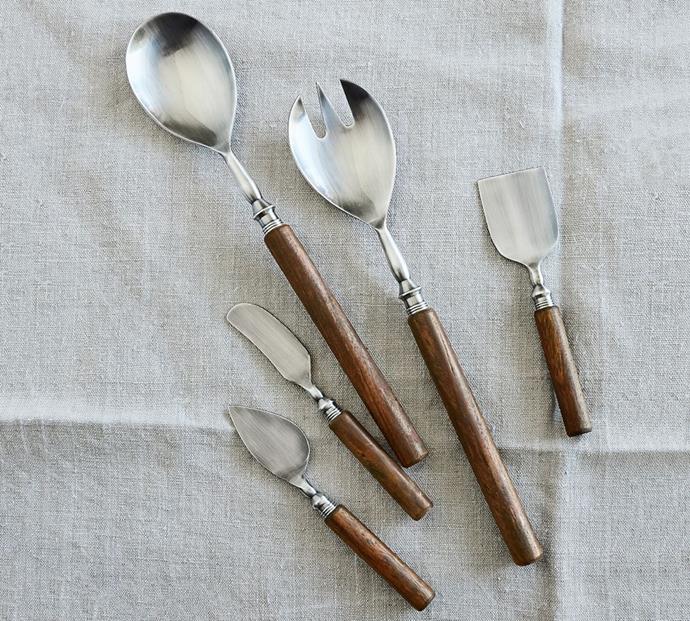 **[Mango Wood Handled Cheese Knives Set of 4, $54, Pottery Barn](https://www.potterybarn.com.au/wood-handled-cheese-knives_3|target="_blank"|rel="nofollow")**

Proper **cheese knives** will elevate your antipasto platter, and this wooden handled set is the perfect company for a smelly cheese. **[SHOP NOW.](https://www.potterybarn.com.au/wood-handled-cheese-knives_3|target="_blank"|rel="nofollow")**