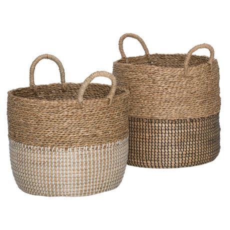 MUTIA Round Basket, Natural & White, $44.95, [Freedom](https://www.freedom.com.au/storage/organisation/all-organisation/24121910/mutia-29cm-round-basket-natural-white?reflist=Product%20Search%20Listing|target="_blank"|rel="nofollow")
