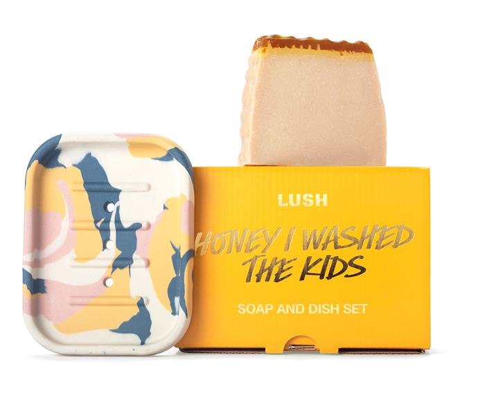 Honey I Washed the Kids Soap & Dish Set, $25.50, [Lush Cosmetics](https://au.lush.com/products/christmas-gifts/honey-i-washed-kids-soap-dish-set|target="_blank"|rel="nofollow").
