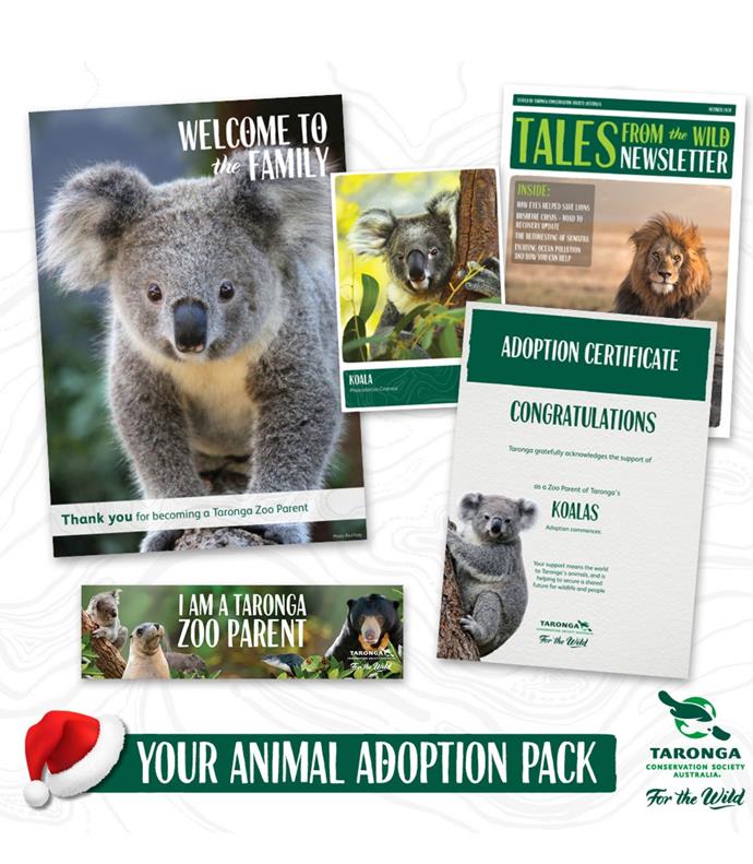 Zoo Parent- 'Adopt an animal' includes a welcome letter, personalised adoption certificate, animal fact sheet and BONUS holiday card. : E-adoptions start from $48, [Taronga Zoo](https://taronga.org.au/donate/adopt-an-animal|target="_blank")