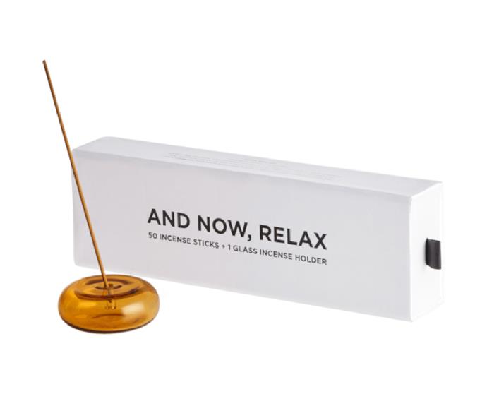 **[Maison Balzac And Now Relax Incense Set - Amber Pebble with Soleil Incense, $65, Adore Beauty](https://www.adorebeauty.com.au/maison-balzac/maison-balzac-and-now-relax-incense-set-amber-pebble-with-soleil-incense.html|target="_blank"|rel="nofollow")**<br>
Containing a gorgeous glass amber pebble-style holder and 50 incense sticks, this is the ultimate gift of indulgence. And is there anything better than the gift of self care?