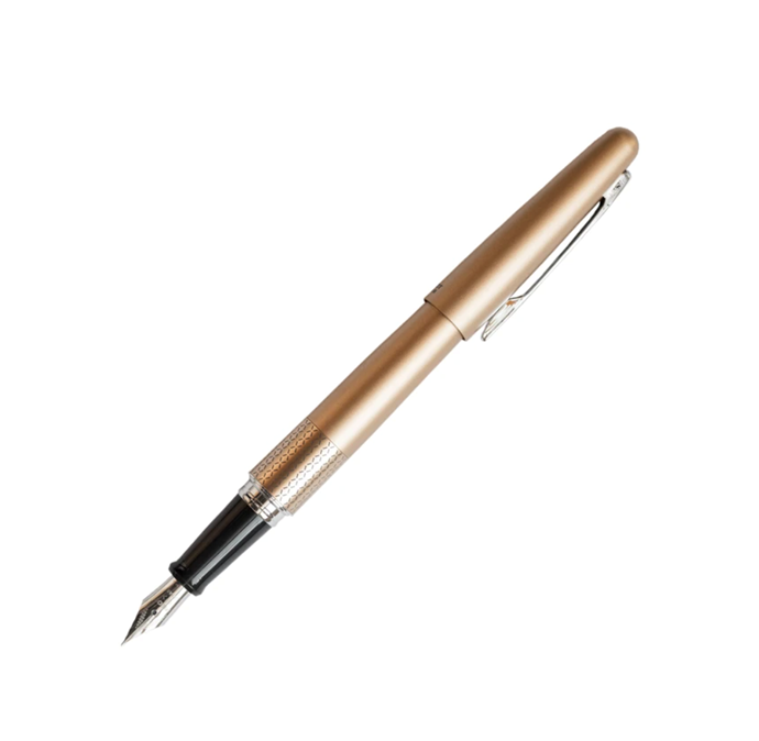 Pilot Pen Metropolitan Fountain Pen, $46.95, [Milligram](https://milligram.com/products/pilot-pen-metropolitan-fountain-pen|target="_blank"|rel="nofollow")<br>
For the lover of words, this fountain pen makes an impression. It is available in four body colours – gold, silver, black or 'ellipse'.