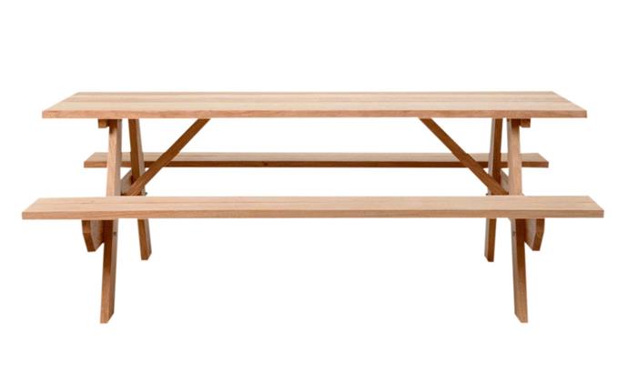 **[Picnic outoor dining table, $3550, Robert Plumb](https://robertplumb.com.au/products/picnic-dining-table|target="_blank"|rel="nofollow")**<br>
An iconic design synonymous with casual outdoor entertaining and long lunches is brought to life thanks to Robert Plumb. Handmade locally in Australia from New Guinea rosewood, the timber has a gorgeous blonde/pink tinge. **[SHOP NOW](https://robertplumb.com.au/products/picnic-dining-table|target="_blank"|rel="nofollow")**