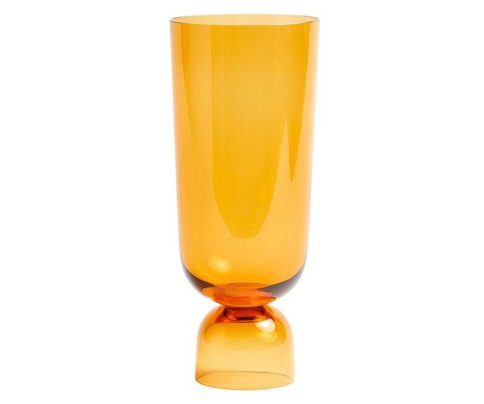 Bottoms Up vase in Amber, $205, [Hay](https://hayshop.com.au/|target="_blank"|rel="nofollow").