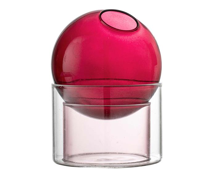 Bloomingville glass vase in Red, $52, [Trit House](https://www.trithouse.com.au/|target="_blank"|rel="nofollow").