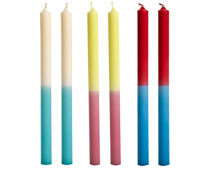**[Dinner candles, $24 for two, Blazed Wax](https://www.blazedwax.com/shop/table-for-two-candlesticks|target="_blank"|rel="nofollow")**