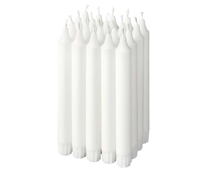 **[JUBLA unscented chandelier candle, $17/20 pack, IKEA](https://www.ikea.com/au/en/p/jubla-unscented-chandelier-candle-white-60194788/|target="_blank"|rel="nofollow")**

Set well before the invention of the lightbulb, every scene in Bridgerton that neared night-time was impeccably illuminated by countless chandeliers, candelabras, and taper candles that add a romantic glow to every corner. Candles are an easy way to instantly elevate the ambience of any room, so don't be afraid to pop them almost *everywhere* in the home. **[SHOP NOW](https://www.ikea.com/au/en/p/jubla-unscented-chandelier-candle-white-60194788/|target="_blank"|rel="nofollow")**