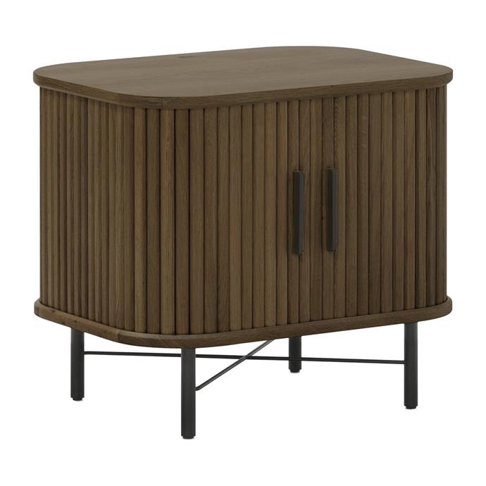 **[Ipanema bedside table, $595, Life Interiors](https://lifeinteriors.com.au/products/life-interiors-ipanema-bedside-table?variant=33264117252195|target="_blank"|rel="nofollow")**<br>
The beauty of the Ipanema bedside table is its ability to seamlessly fit into most bedroom styles. It features a spacious internal shelf that's ideal for hiding away any accessories. The slatted timber design features curved corners, simple silhouettes and black accent details. This table is also available in oak and black timber. **[SHOP NOW.](https://lifeinteriors.com.au/products/life-interiors-ipanema-bedside-table?variant=33453024280675|target="_blank"|rel="nofollow")**