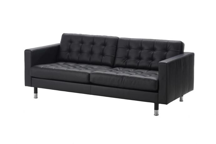 **[LANDSKRONA, $1399, from Ikea](https://www.ikea.com/au/en/p/landskrona-three-seat-sofa-grann-bomstad-black-metal-s79031701/|target="_blank"|rel="nofollow")**
<br>
If you want the look of leather for less, IKEA have come up with a genius solution on their LANDSKRONA lounge; essentially a modern take on the classic Chesterfield lounge. Contact areas on the lounge are covered in real leather while a durable, coated fabric has been used elsewhere to keep the price of the lounge affordable. This beauty is also available in a [2-seater version](https://www.ikea.com/au/en/p/landskrona-two-seat-sofa-grann-bomstad-black-metal-s99031743/|target="_blank"|rel="nofollow"), an [armchair](https://www.ikea.com/au/en/p/landskrona-armchair-grann-bomstad-black-metal-s19031775/|target="_blank"|rel="nofollow") and a [corner lounge](https://www.ikea.com/au/en/p/landskrona-3-seat-sofa-with-chaise-longue-grann-bomstad-black-wood-s39031878/|target="_blank"|rel="nofollow").