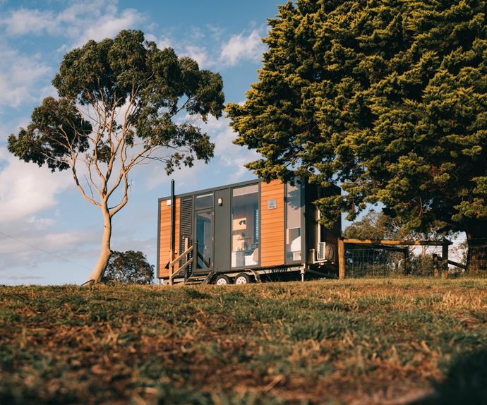Exterior of a tiny home cabin, Tallarook tiny home in Shoalhaven