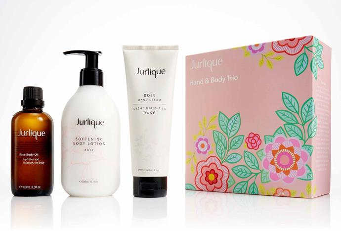 **Rose Hand & Body Trio, $139, [Jurlique](https://www.jurlique.com/au/hand-and-body-trio-M21HBT.html|target="_blank"|rel="nofollow").**<br><br>There's nothing more decadent than a self-care kit, and iconic skincare brand Jurlique have created the ultimate set that's perfect for any loved one. Their new Hand & Body Trio consists of Jurlique's Rose Hand Cream, Rose Body Oil and Softening Body Lotion in Rose. Jurlique's rose scent is grown and specially harvested on Jurlique's biodynamic farm in South Australia.