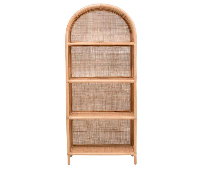 **[Bermuda Bookshelf in Natural Rattan, $824, OzDesign Furniture](https://ozdesignfurniture.com.au/furniture/living/bookcases-shelving/bermuda-bookshelf-in-natural-rattan|target="_blank"|rel="nofollow")**<br>With a dramatic arched silhouette, the Bermuda bookshelf is designed to be the centre of attention in any room. Bent cane is paired with woven rattan to create an effortlessly coastal piece that you can also feel relieved to know has been sourced sustainably. *Dimensions: 170h x 35d x 75w cm*.
