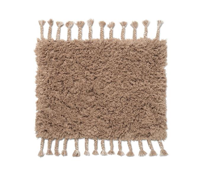 **[Ferm Living 'Amass' long pile mat, $87.15, Finnish Design Shop](https://www.finnishdesignshop.com/bathroom-bathroom-textiles-bath-rugs-amass-long-pile-mat-white-pepper-p-33293.html|target="_blank"|rel="nofollow")**<br>
Stepping out of your shower in the cooler months is no mean feat, but this fluffy bath mat will help ensure your bare feet stay nice and warm. This sand-coloured mat brings a cosy atmosphere and is made of soft cotton.
