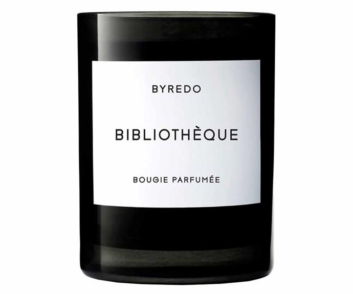 **Byredo Bibliotheque Candle, $112, [Mecca](https://www.mecca.com.au/byredo/bibliotheque-candle/V-018296.html?cgpath=fragrance-home-candles|target="_blank"|rel="nofollow").**<br><Br>When it comes to scents, Swedish fragrance house Byredo is renowned for its unconventional approach to creating decadent perfumes and candles that instantly transport you. Their iconic Bibliotheque candle draws inspiration from the rich aroma native to wood-panelled libraries, with rich floral and woody notes. Each candle crafted in France and features a mouth-blown glass vessel.