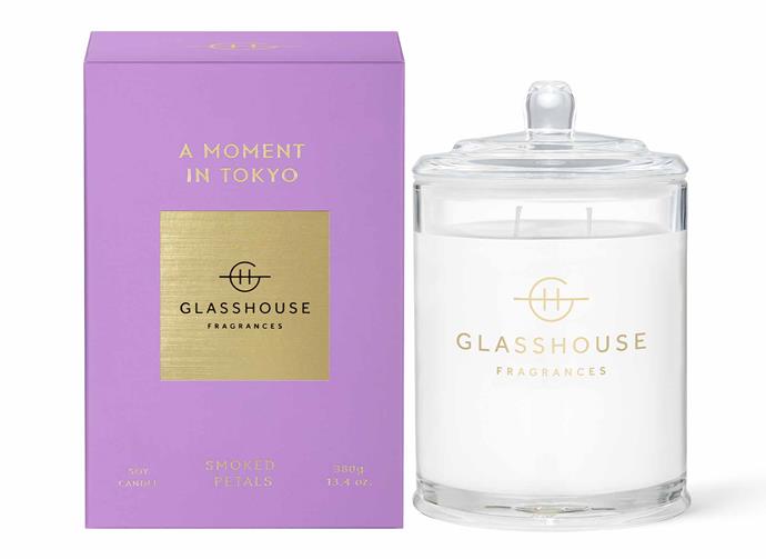 **A Moment in Tokyo, $49.95, [Glasshouse Fragrances](https://www.glasshousefragrances.com/collections/home-fragrance-candles/products/a-moment-in-tokyo-380g-candle?variant=39262074634324|target="_blank"|rel="nofollow").**<br><br>Originally launched as a limited edition in 2020, A Moment in Tokyo became such a popular fragrance, that Glasshouse Fragrances had to add it to their permanent collection. The intricate scent weaves together smoky incense with rich floral, wood and notes of leather, resulting in a beautiful Australian-made candle that feels sophisticated and welcoming no matter which room you put it in.