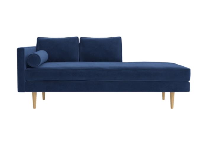 **[Kate daybed, $1199, Brosa](https://t.cfjump.com/42132/t/13865?Url=https://www.brosa.com.au/products/kate-daybed?SKU=DABKAT15OBLU|target="_blank"|rel="nofollow")**<br>
Working well as both a sofa and a daybed, this contemporary beauty is refined in its design. The Kate chaise features a solid and engineered wood frame, tapered and polished legs, and a generous foam filling. This model is available in a selection of colourways to suit your space.