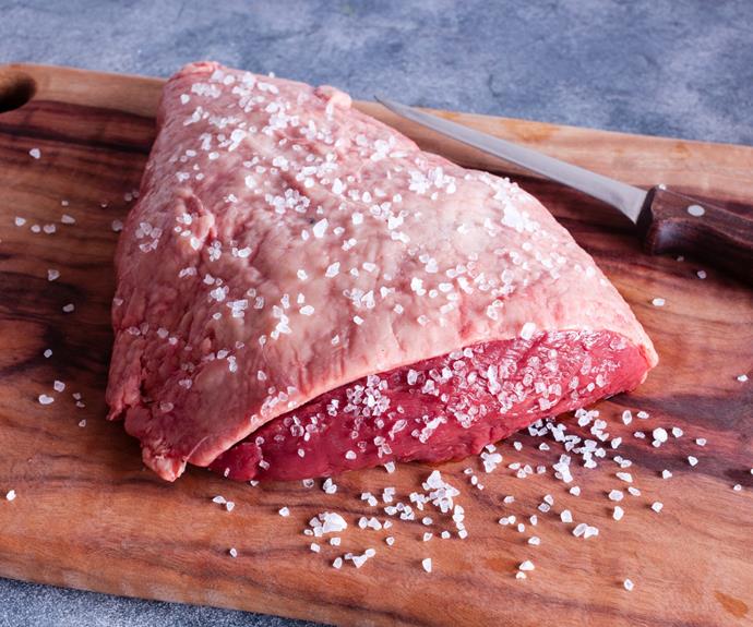 Allow the salt to tenderize the meat by resting it in the fridge for about 2 hours.