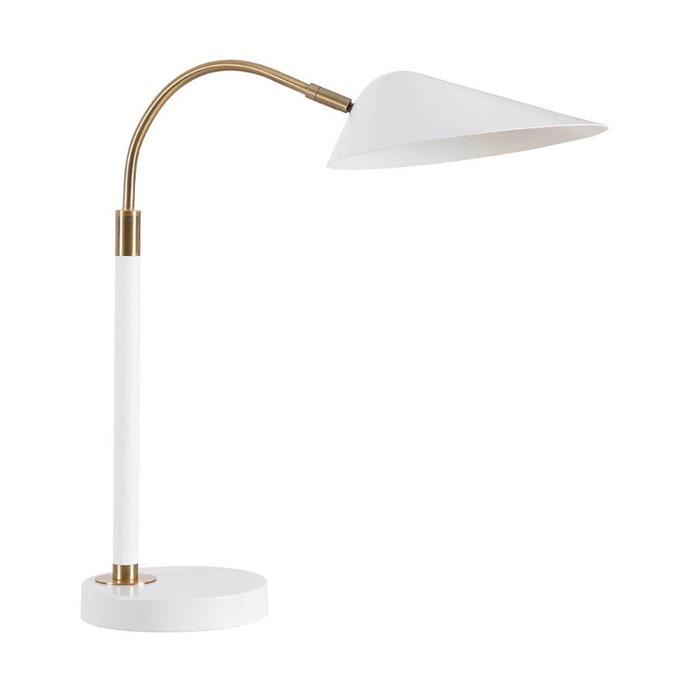 **COUPE Table Lamp, $129, [Freedom](https://www.freedom.com.au/product/24302760|target="_blank"|rel="nofollow")**<br><br>
Taking cues from mid century design, this elegant lamp will make an stylish and subtle statement on your work desk. An adjustable head ensures you can focus lighting exactly where you need.