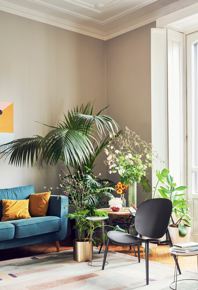 **Potted palm**
<br><br>
Large potted palms can create a dramatic, resort-style vibe in this [Milan apartment](https://www.homestolove.com.au/fashion-model-apartment-milan-22021|target="_blank").