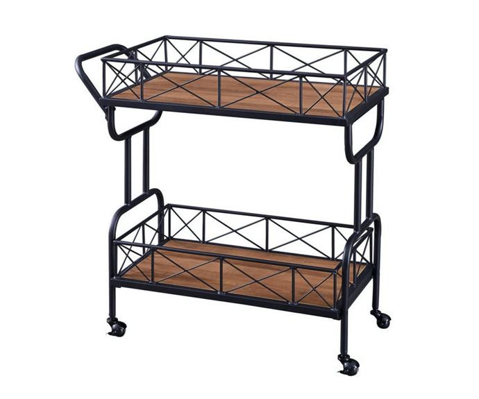**[IHOMDEC Drink Trolley, $249.99, Myer](https://www.myer.com.au/p/ihomdec-drink-trolley-wod-and-metal-bar-carts-vintage-brown|target="_blank"|rel="nofollow")**

Industrial meets vintage design in this delightful bar cart which features a sturdy metal frame and a durable manufactured wood shelf for effortlessly holding your preferred cocktail goodies. **[SHOP NOW.](https://www.myer.com.au/p/ihomdec-drink-trolley-wod-and-metal-bar-carts-vintage-brown|target="_blank"|rel="nofollow")**