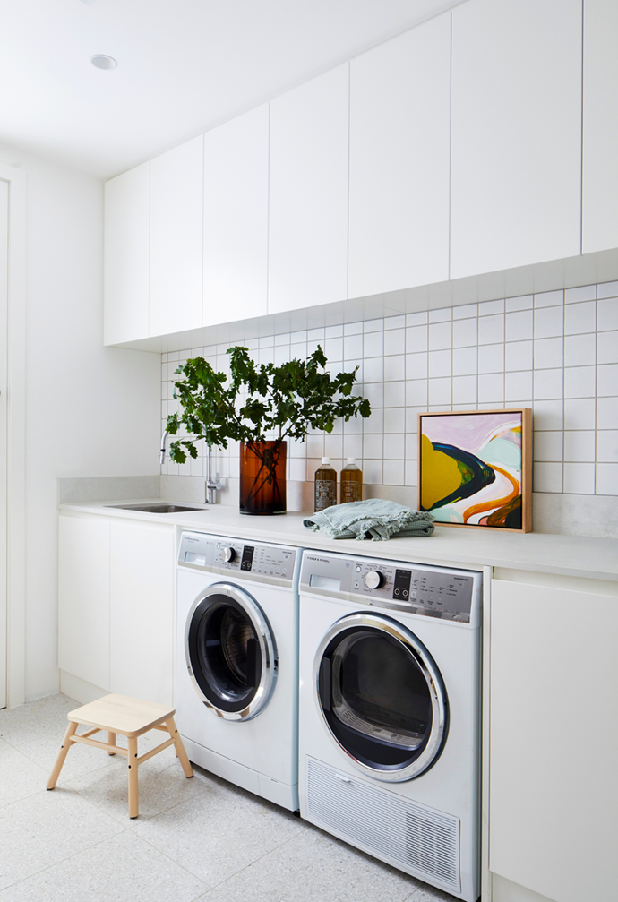 There's nothing at all utilitarian looking about this [Melbourne heritage home](https://www.homestolove.com.au/heritage-white-cottage-modern-renovation-22356|target="_blank")'s laundry, which proves that practicality can indeed be beautiful. 