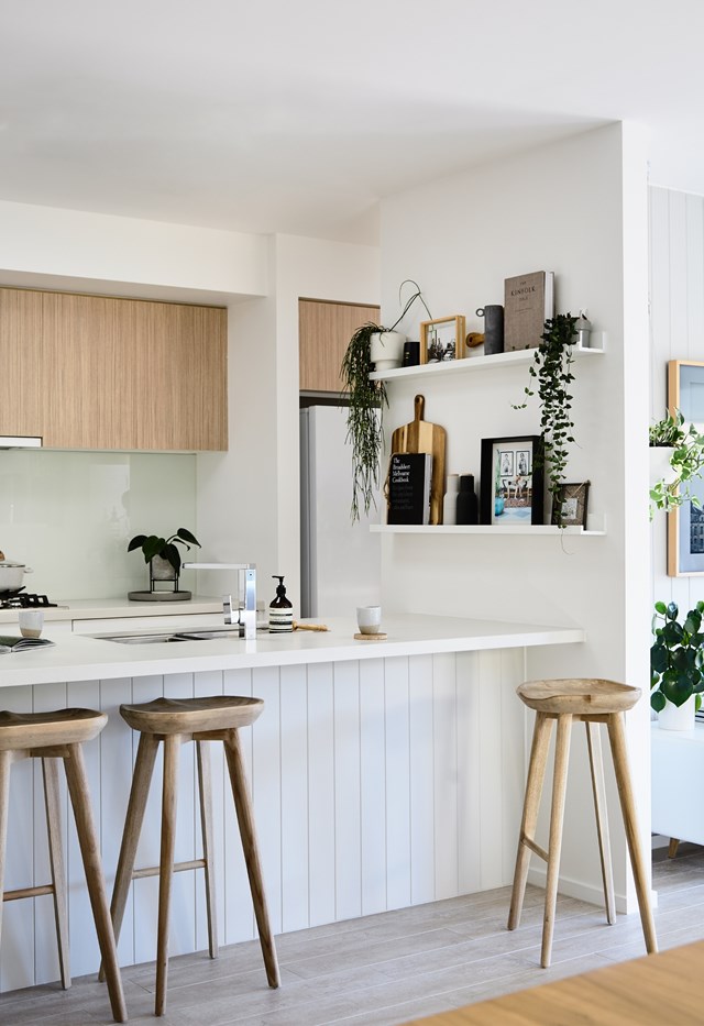 An all-white base forms a blank canvas for decorative details in [this casual Nordic-style kitchen](https://www.homestolove.com.au/scandi-new-build-melbourne-22846|target="_blank").