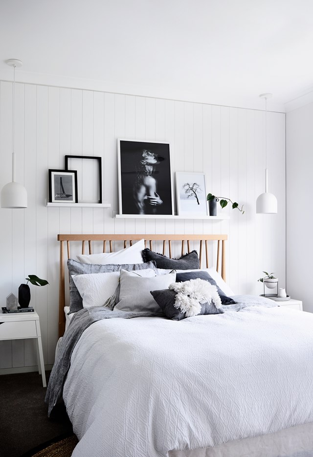 Soft monochrome textures in [this Nordic style bedroom](https://www.homestolove.com.au/scandi-new-build-melbourne-22846|target="_blank"|rel="nofollow").