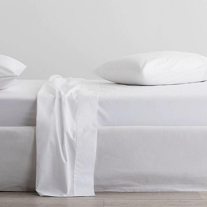 **[400tc Soft Sateen sheet set, Queen, $244.97 (was $349.95), Sheridan](https://www.sheridan.com.au/organic-cotton-sheet-set-s30a-b130-c242-562-frost-grey.html|target="_blank"|rel="nofollow")**
If you love a crisp, white look, Sheridan's Soft Sateen white sheets are a timeless choice. Their quality will make you feel like you're slipping into a hotel bed every night.