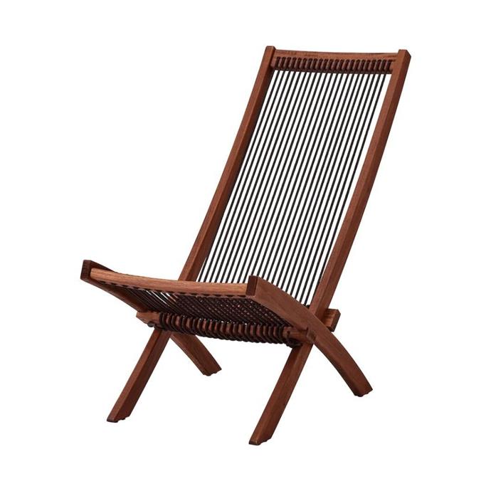 **[BROMMÖ Lounger, $79, IKEA](https://www.ikea.com/au/en/p/brommoe-lounger-outdoor-brown-stained-20332777/|target="_blank"|rel="nofollow")**
<br>
One of the chicest deck chairs on the market, Ikea's BROMMÖ features a sleek, wooden design that's sure to make an elegant statement. The design is perfect for modern homes and is made from solid acacia. **[SHOP NOW.](https://www.ikea.com/au/en/p/brommoe-lounger-outdoor-brown-stained-20332777/|target="_blank"|rel="nofollow")** 