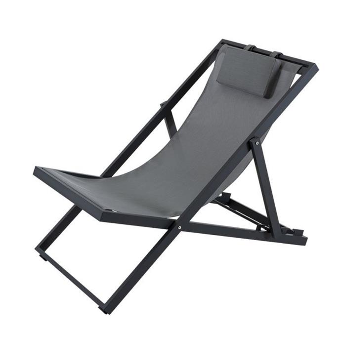 **[Xanthus Outdoor Chair, $249, Remarkable Outdoor Living](https://www.remarkablefurniture.com.au/xanthus-outdoor-chair-deck-sunlounger-charcoal-silver-black.html|target="_blank"|rel="nofollow")**
<br>
This contemporary number is rust-free and made from fully welded Aluminium with a powder coated finish, making it tough enough for the elements. The charcoal colour and slim frame create a sophisticated look. **[SHOP NOW.](https://www.remarkablefurniture.com.au/xanthus-outdoor-chair-deck-sunlounger-charcoal-silver-black.html|target="_blank"|rel="nofollow")** 