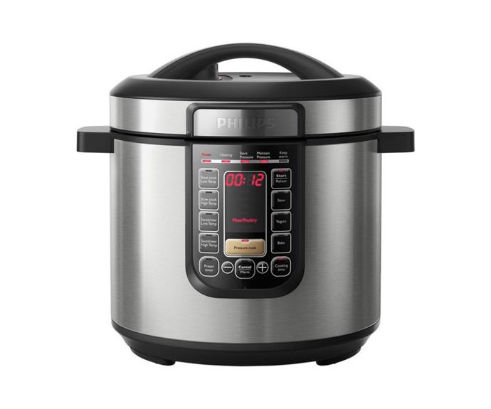 **[Philips All-In-One Cooker in silver, $239, Myer](https://www.myer.com.au/c/home/all-appliances/kitchen-appliances/slow-multi-cookers|target="_blank"|rel="nofollow")**
<br></br> 
If you love the idea of pressure cooking, but can't say goodbye to the convenience of slow cooking, the Philips All-In-One Cooker is the device you need. It not only pressure cooks but can sear meat and slow cook too! This appliance has a devoted following for a reason, and if you're new to pressure cooking, there's even a [Facebook group with 17K+ members](https://www.facebook.com/groups/1987277694826676/|target="_blank"|rel="nofollow") you can join. Comes with a non-stick pot and various accessories including a vegetable steamer and cup measure. [Stainless steel pots](https://www.myer.com.au/p/philips-all-in-one-pot-silver-hd2778-60|target="_blank"|rel="nofollow") and other accessories are available to purchase separately. Because the Philips Cooker is such a popular machine, spare parts are readily available.