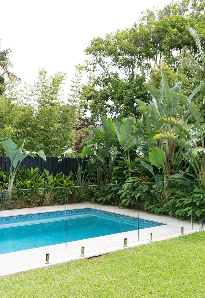 Drawing on the homeowners' love of [indoor-outdoor living](https://www.homestolove.com.au/indoor-outdoor-flow-21843|target="_blank"), the home opens seamlessly out to a landscaped garden with a [swimming pool](https://www.homestolove.com.au/pool-design-ideas-16976|target="_blank"), and the corner window was designed to catch the sun. 
