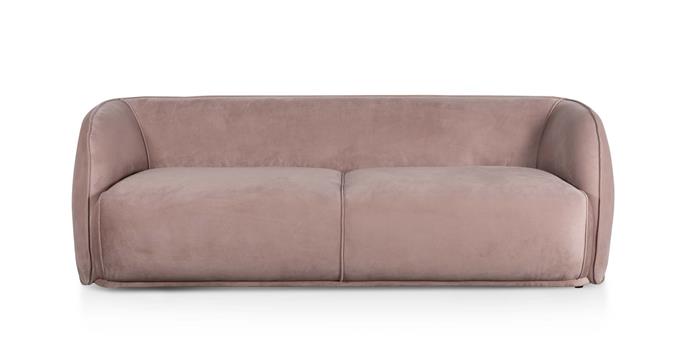 **[Troy 3-Seater Sofa - Blush, $2990, Interior Secrets](https://www.interiorsecrets.com.au/products/troy-3-seater-sofa-blush|target="_blank"|rel="nofollow")**<Br>With a minimalist design accentuated by subtle curves, the Troy Sofa is a beautiful addition to any living space. Upholstered in a textured fabric and available in blush, or light textured grey (with chaise) colourway, the Troy sofa is perfect for slouching on for years to come.
