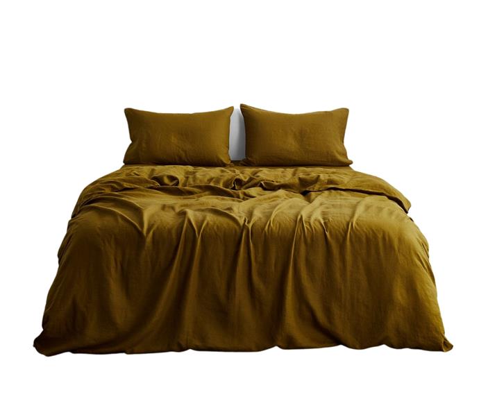 Khaki 100% Flax Linen Bedding Set, from $230, [Bed Threads](https://bedthreads.com.au/products/khaki-100-flax-linen-bedding-set?variant=34933950316678|target="_blank"|rel="nofollow")