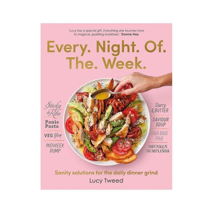 **[Every Night of the Week cookbook, $22, Target](https://www.target.com.au/p/every-night-of-the-week-lucy-tweed/65629277|target="_blank"|rel="nofollow")**<br>
A playful yet practical cookbook filled with easy-to-follow recipes for every night of the week. Available to purchase with Afterpay.
